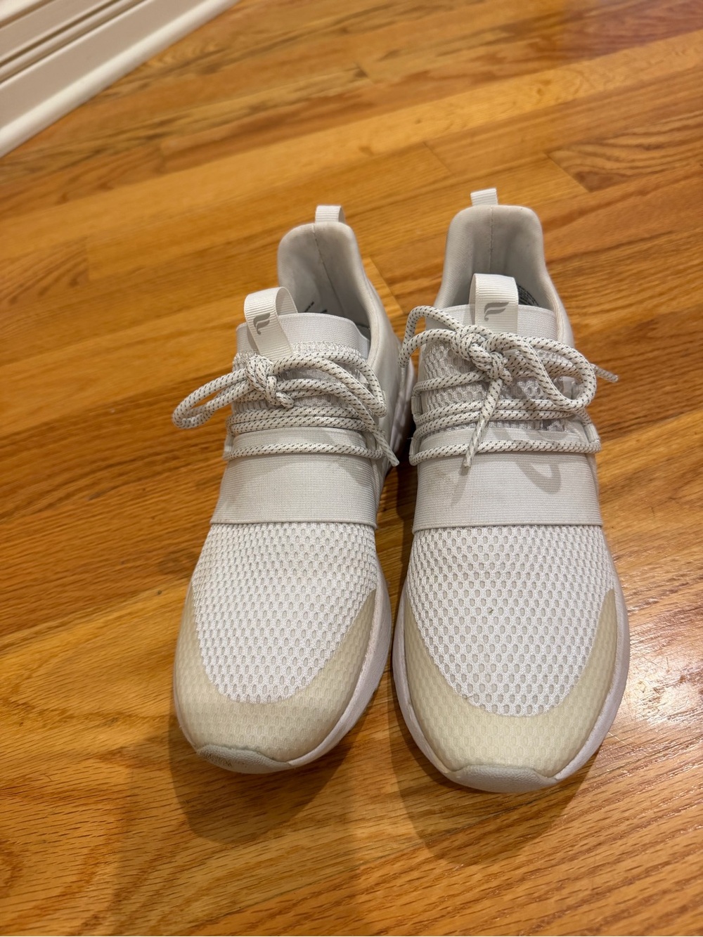 Fabletics Women's Cream/White Slip-On Knit Sneakers - Picture 2 of 2